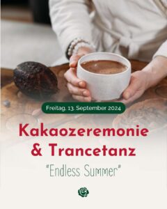Entwurf Instagram Beitrag, Frau mit Kakaotasse, Kakaozeremonie